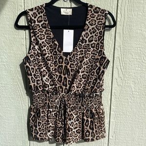 NWT Leopard Print Blouse - lined large